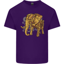 A Steampunk Elephant Mens Cotton T-Shirt Tee Top Purple
