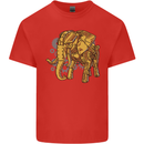 A Steampunk Elephant Mens Cotton T-Shirt Tee Top Red