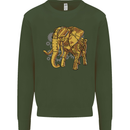 A Steampunk Elephant Mens Sweatshirt Jumper Forest Green