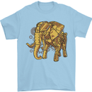 A Steampunk Elephant Mens T-Shirt 100% Cotton Light Blue