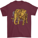 A Steampunk Elephant Mens T-Shirt 100% Cotton Maroon