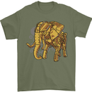 A Steampunk Elephant Mens T-Shirt 100% Cotton Military Green
