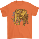 A Steampunk Elephant Mens T-Shirt 100% Cotton Orange