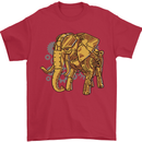 A Steampunk Elephant Mens T-Shirt 100% Cotton Red