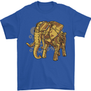 A Steampunk Elephant Mens T-Shirt 100% Cotton Royal Blue