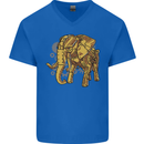 A Steampunk Elephant Mens V-Neck Cotton T-Shirt Royal Blue