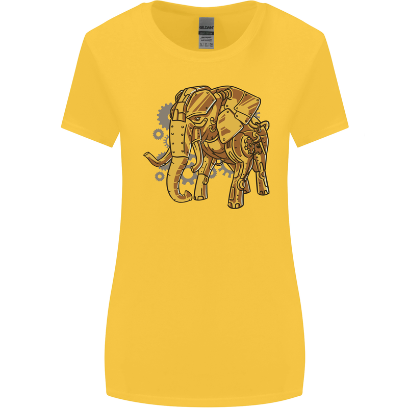 A Steampunk Elephant Womens Wider Cut T-Shirt Yellow