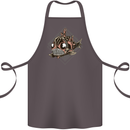A Steampunk Fish Cotton Apron 100% Organic Dark Grey