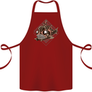 A Steampunk Fish Cotton Apron 100% Organic Maroon