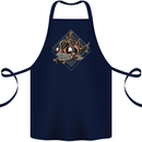A Steampunk Fish Cotton Apron 100% Organic Navy Blue