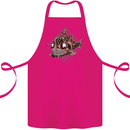 A Steampunk Fish Cotton Apron 100% Organic Pink