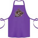 A Steampunk Fish Cotton Apron 100% Organic Purple