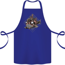 A Steampunk Fish Cotton Apron 100% Organic Royal Blue