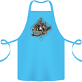 A Steampunk Fish Cotton Apron 100% Organic Turquoise