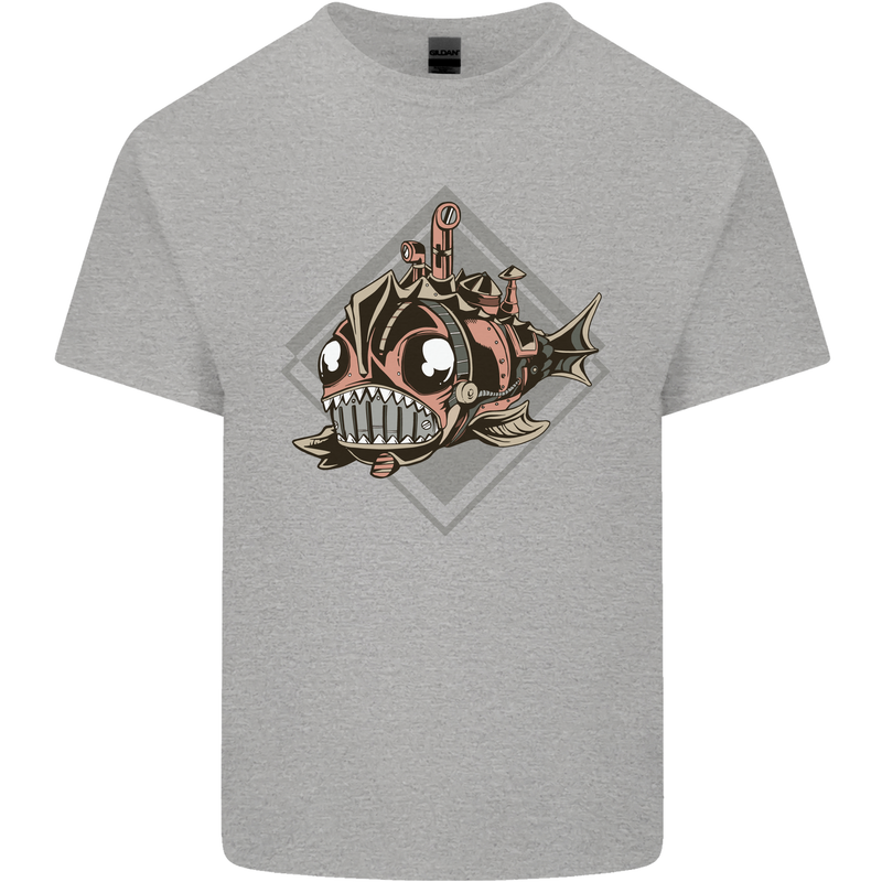 A Steampunk Fish Kids T-Shirt Childrens Sports Grey