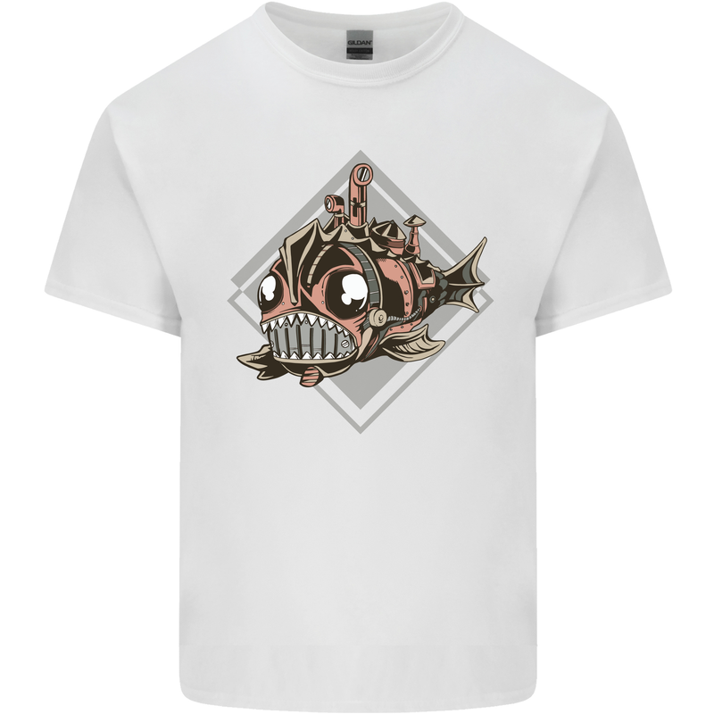 A Steampunk Fish Kids T-Shirt Childrens White