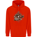 A Steampunk Fish Mens 80% Cotton Hoodie Bright Red
