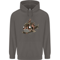 A Steampunk Fish Mens 80% Cotton Hoodie Charcoal