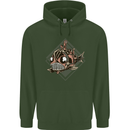 A Steampunk Fish Mens 80% Cotton Hoodie Forest Green