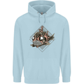 A Steampunk Fish Mens 80% Cotton Hoodie Light Blue