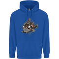 A Steampunk Fish Mens 80% Cotton Hoodie Royal Blue