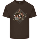 A Steampunk Fish Mens Cotton T-Shirt Tee Top Dark Chocolate