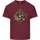 A Steampunk Fish Mens Cotton T-Shirt Tee Top Maroon
