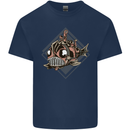 A Steampunk Fish Mens Cotton T-Shirt Tee Top Navy Blue