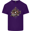 A Steampunk Fish Mens Cotton T-Shirt Tee Top Purple