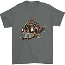 A Steampunk Fish Mens T-Shirt 100% Cotton Charcoal