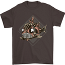 A Steampunk Fish Mens T-Shirt 100% Cotton Dark Chocolate