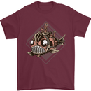 A Steampunk Fish Mens T-Shirt 100% Cotton Maroon