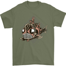 A Steampunk Fish Mens T-Shirt 100% Cotton Military Green