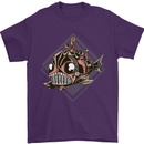 A Steampunk Fish Mens T-Shirt 100% Cotton Purple