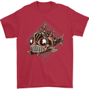 A Steampunk Fish Mens T-Shirt 100% Cotton Red
