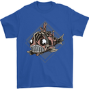 A Steampunk Fish Mens T-Shirt 100% Cotton Royal Blue