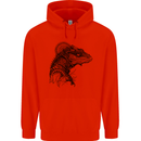 A Steampunk Iguana Lizard Reptiles Childrens Kids Hoodie Bright Red