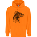 A Steampunk Iguana Lizard Reptiles Childrens Kids Hoodie Orange