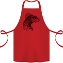 A Steampunk Iguana Lizard Reptiles Cotton Apron 100% Organic Red