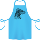 A Steampunk Iguana Lizard Reptiles Cotton Apron 100% Organic Turquoise