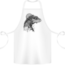 A Steampunk Iguana Lizard Reptiles Cotton Apron 100% Organic White