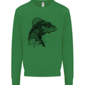 A Steampunk Iguana Lizard Reptiles Kids Sweatshirt Jumper Irish Green