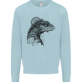 A Steampunk Iguana Lizard Reptiles Kids Sweatshirt Jumper Light Blue