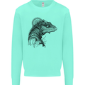 A Steampunk Iguana Lizard Reptiles Kids Sweatshirt Jumper Peppermint