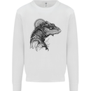 A Steampunk Iguana Lizard Reptiles Kids Sweatshirt Jumper White