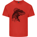 A Steampunk Iguana Lizard Reptiles Kids T-Shirt Childrens Red