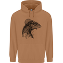 A Steampunk Iguana Lizard Reptiles Mens 80% Cotton Hoodie Caramel Latte