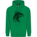 A Steampunk Iguana Lizard Reptiles Mens 80% Cotton Hoodie Irish Green