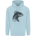 A Steampunk Iguana Lizard Reptiles Mens 80% Cotton Hoodie Light Blue