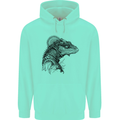 A Steampunk Iguana Lizard Reptiles Mens 80% Cotton Hoodie Peppermint